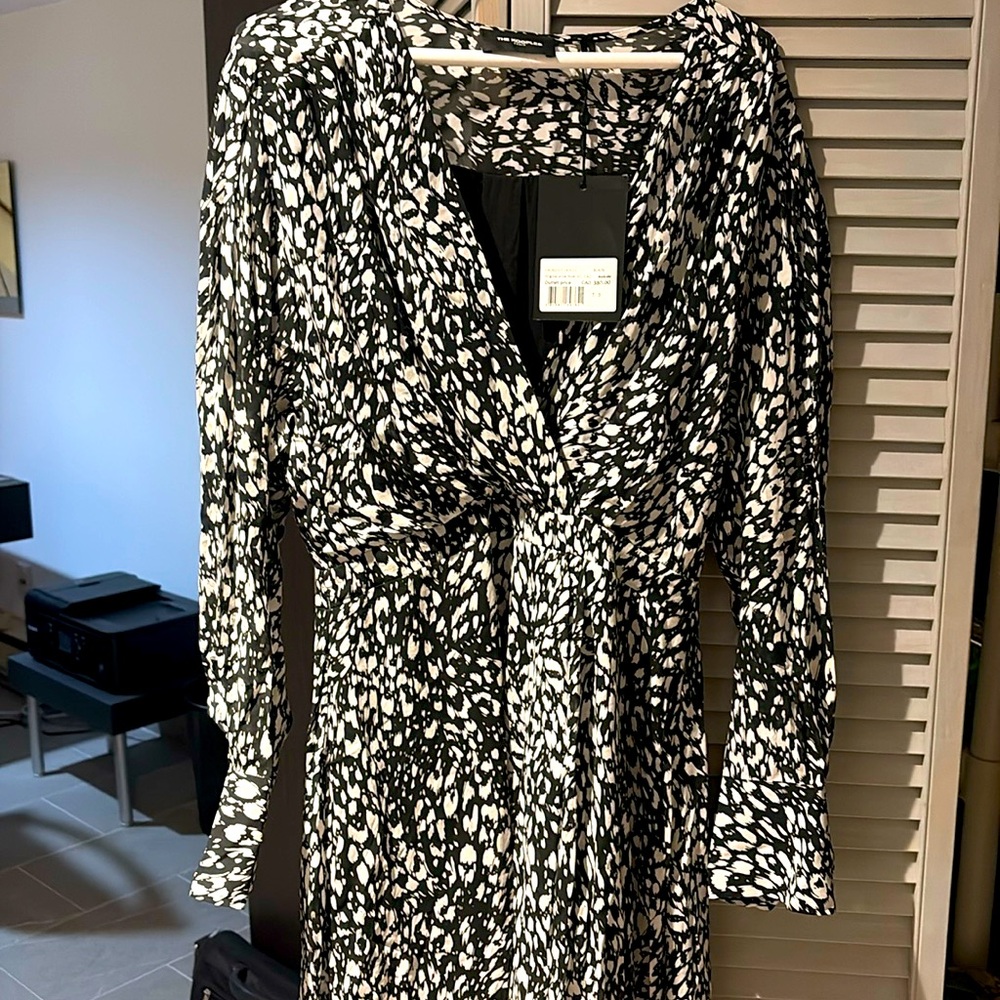 CLEARANCE SALE THE KOOPLES Paris Monochrome Abstract Summer Dress. NWT.
